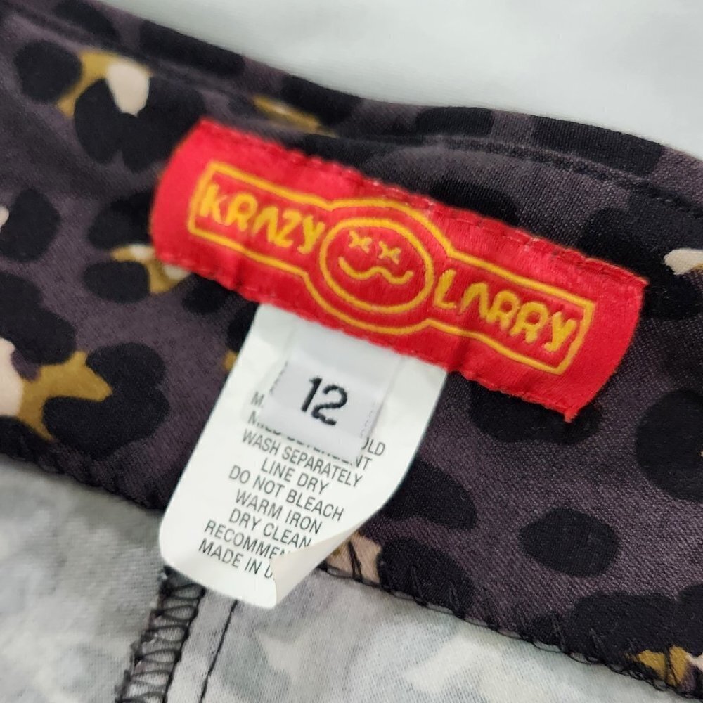 Krazy Larry Pull On Leopard Print Pants Lot A - Picture 4 of 5
